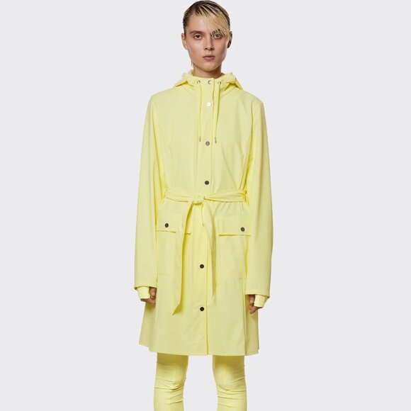 NEW‎ | Rains Curve W Women's Trench Waterproof Rain Jacket Straw Yellow Small - Picture 2 of 8